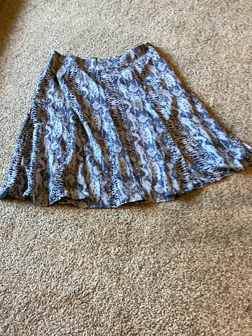 dennis basso Blue and White Printed Circle Skirt